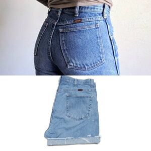 VINTAGE Rustler Light Wash High Rise Daisy Dukes